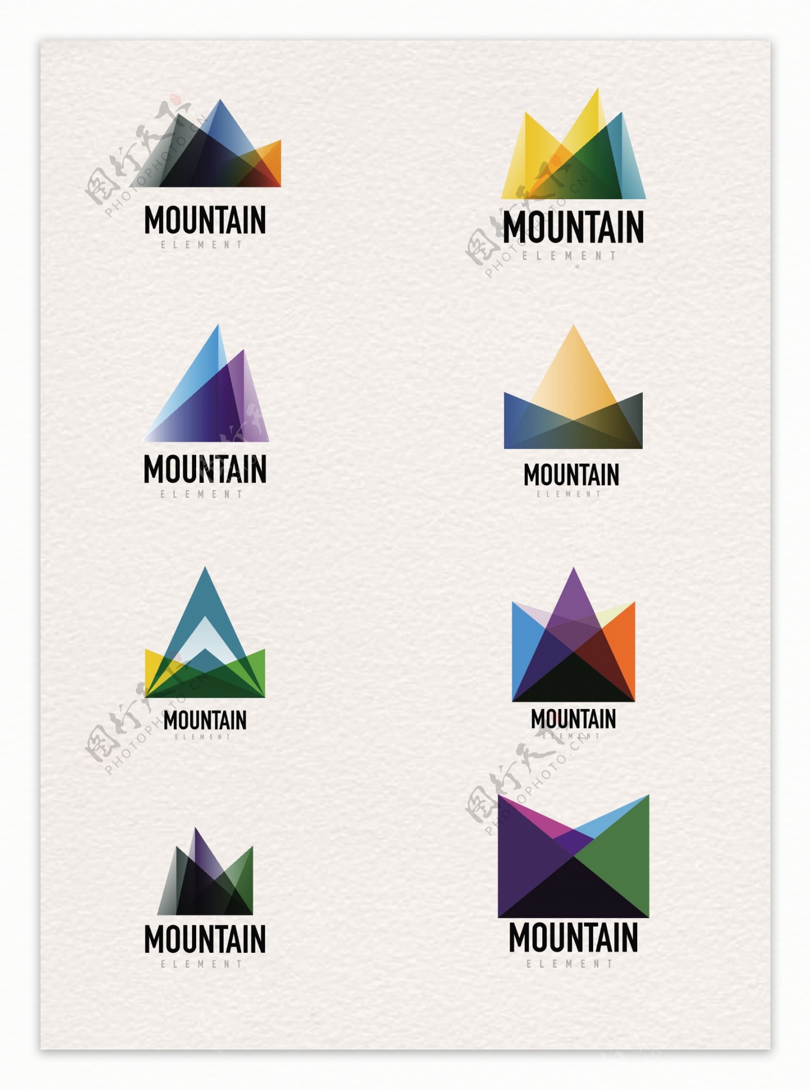 创意平面山峰设计图标元素