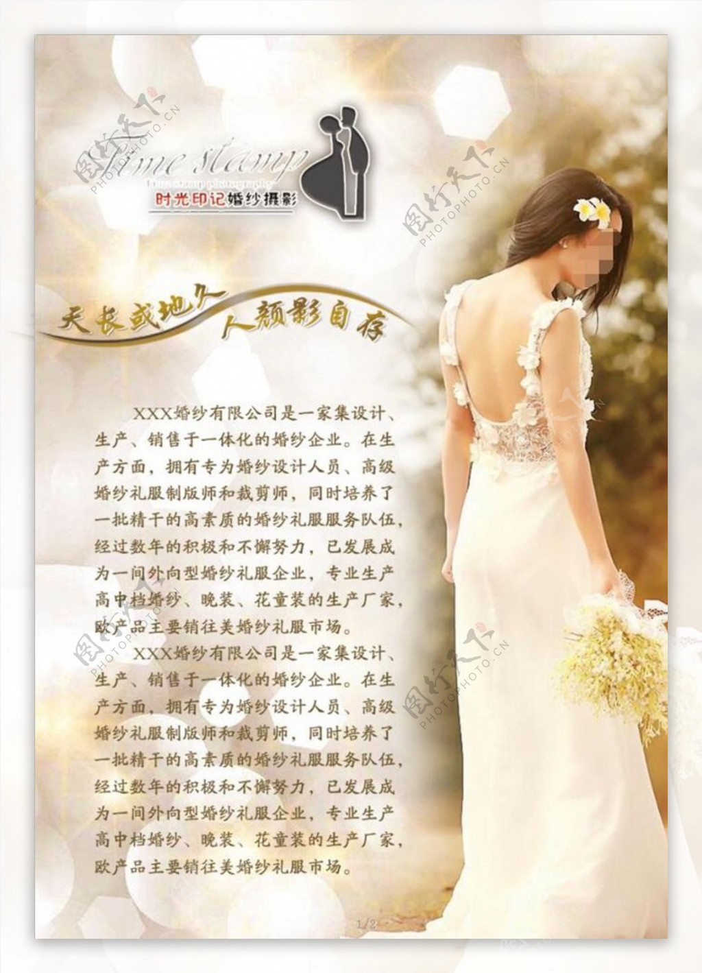 婚纱公司介绍彩页海报模板