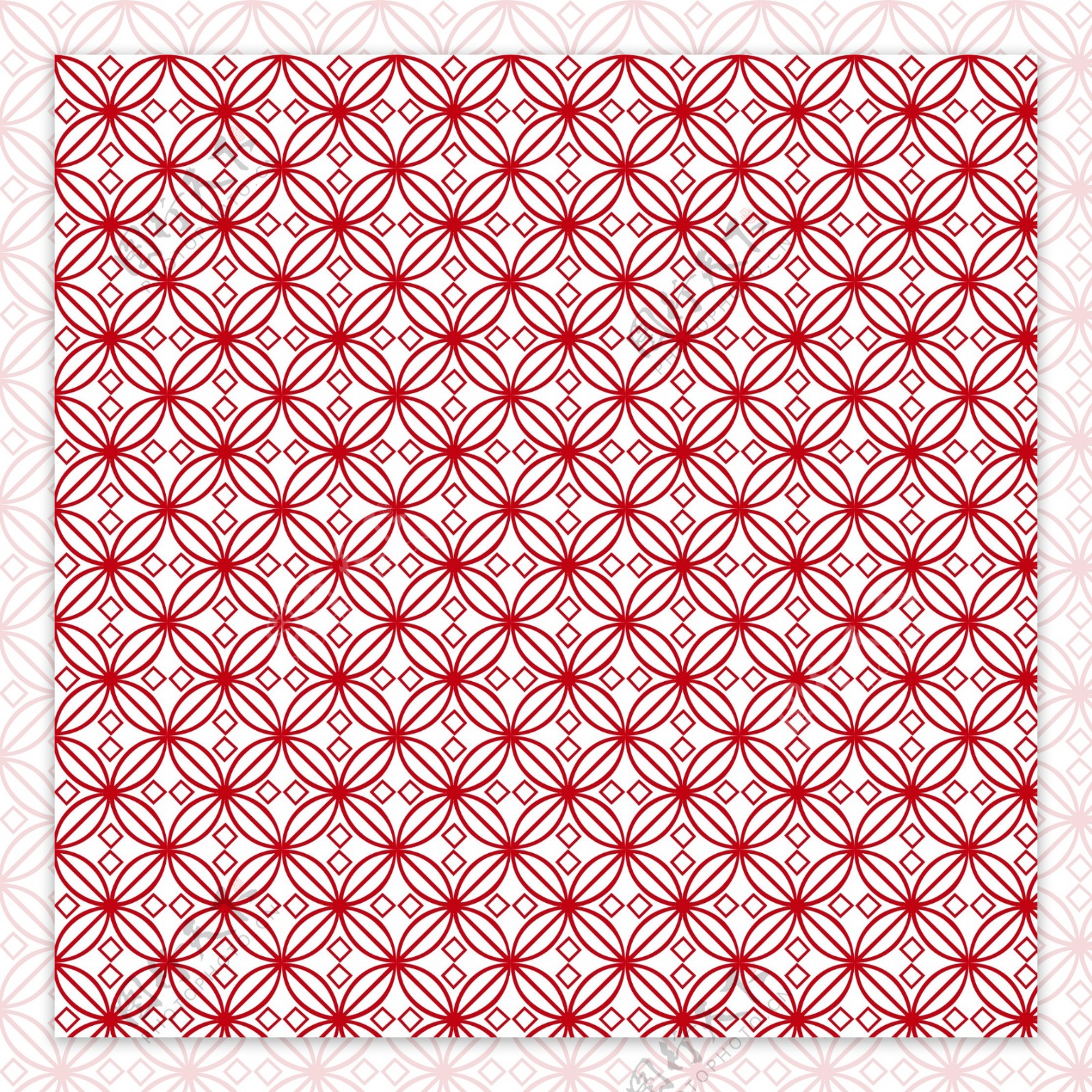 红色底纹方块中国风底纹边框装饰素材可商用