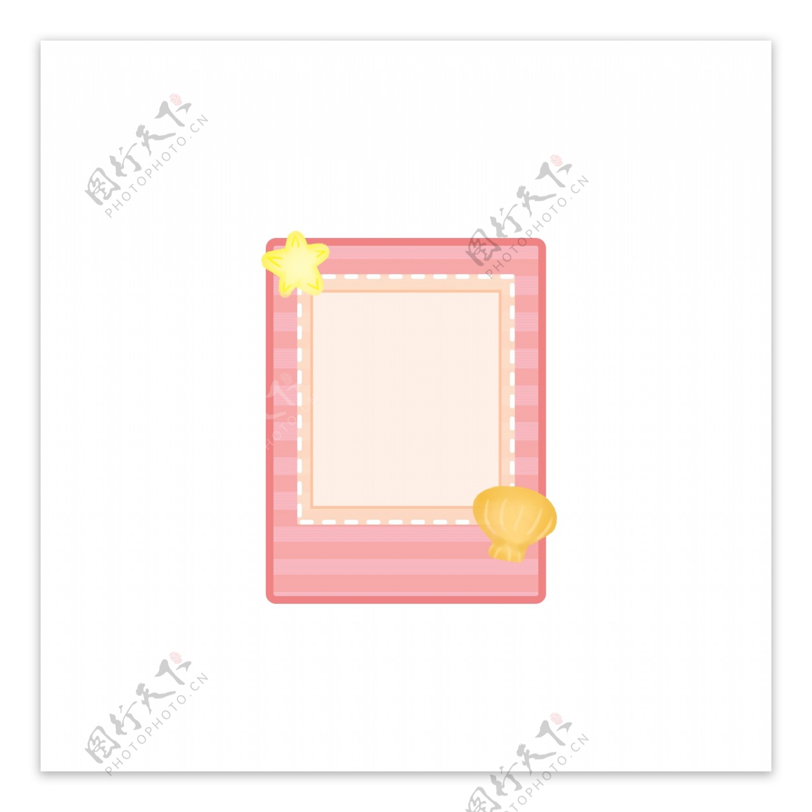 粉色方形小清新手绘风卡通边框元素