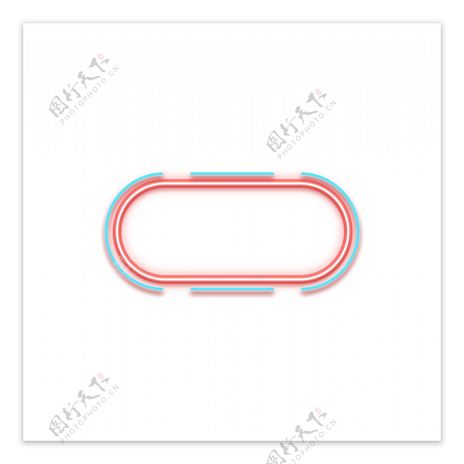红蓝黄炫彩电商霓虹灯边框装饰元素