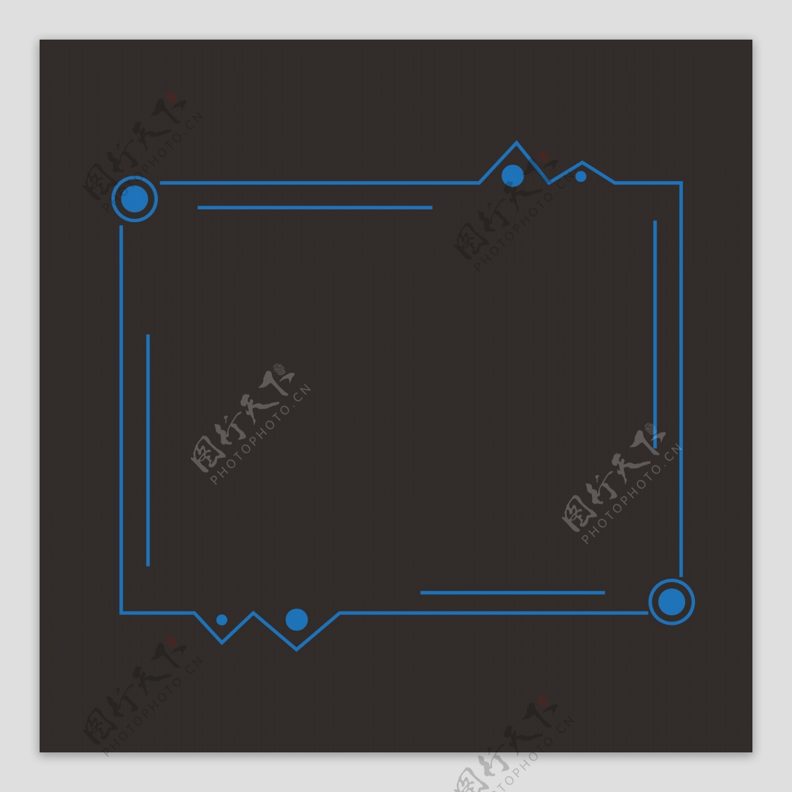 蓝色科技边框医疗商务游戏矢量商用素材AI