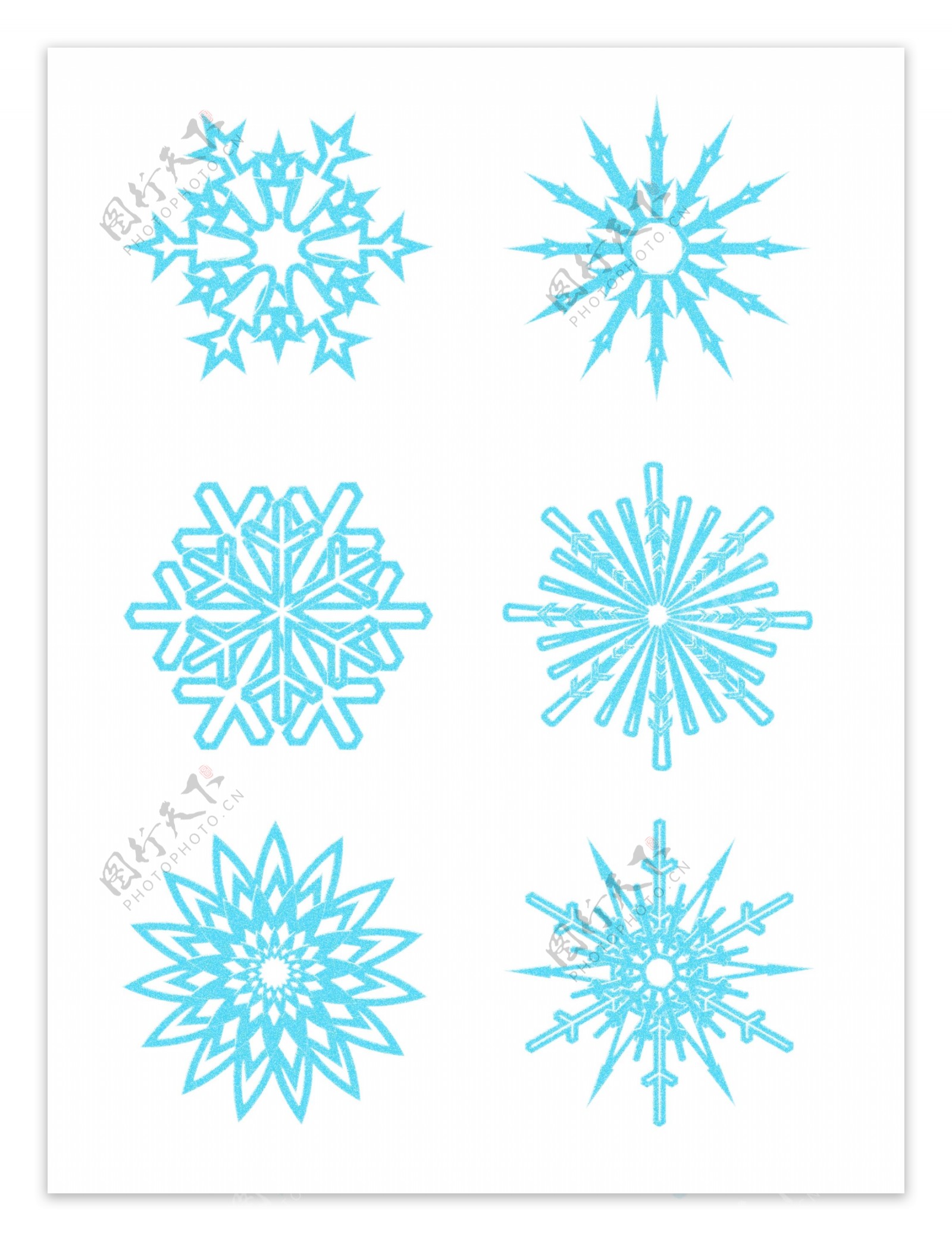 冬雪花卡通简约手绘圣诞节雪花装饰素材设计