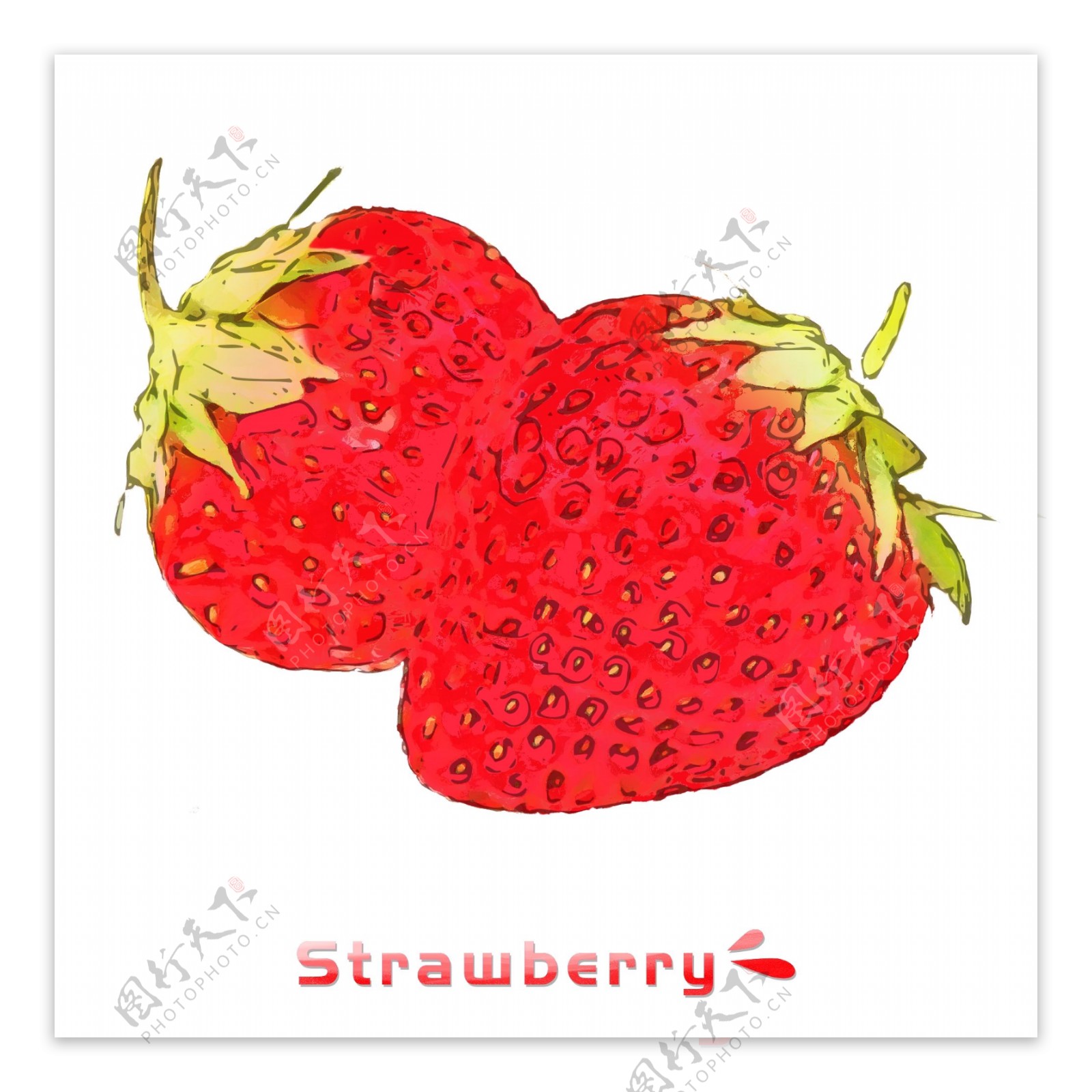 手绘草莓原创商用元素