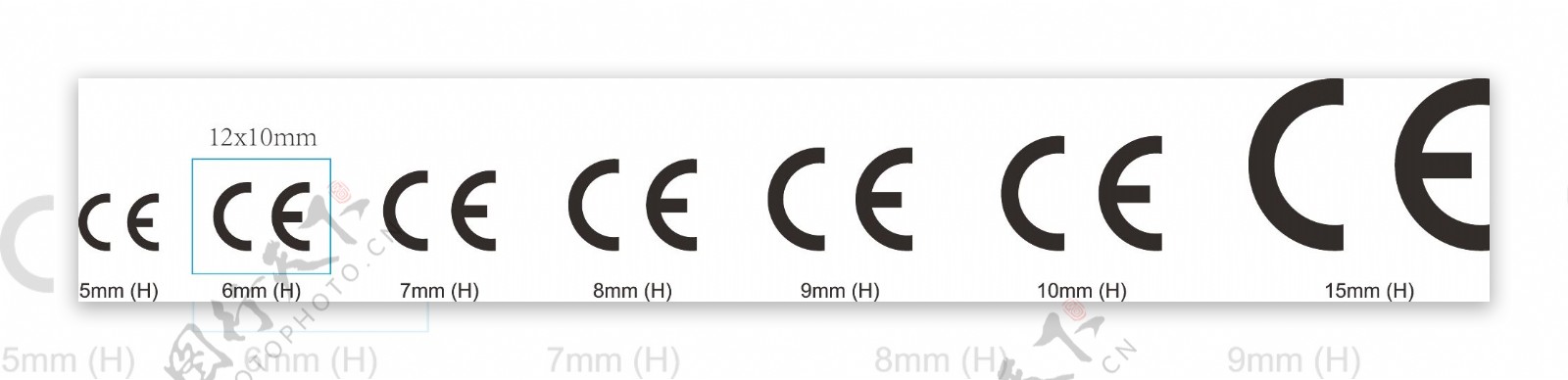 CE标志国际标准尺寸