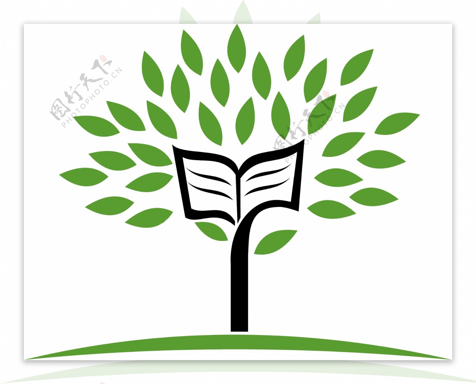 绿色小树枝叶icon图标设计