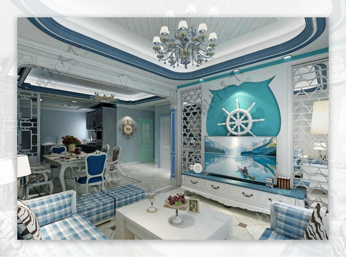 地中海风格家居客厅装修效果图