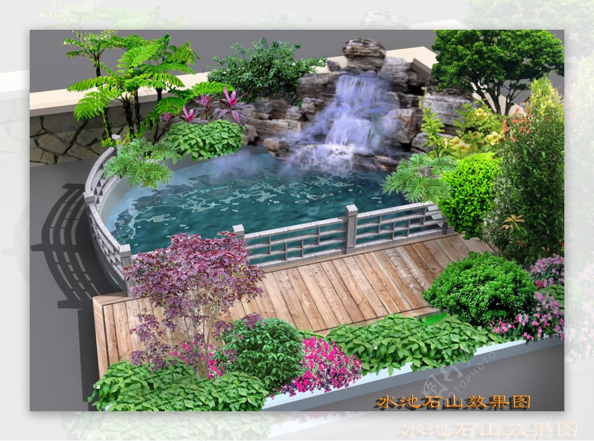 欧式庭院水池流水墙设计图__建筑园林_自然景观_设计图库_昵图网nipic.com
