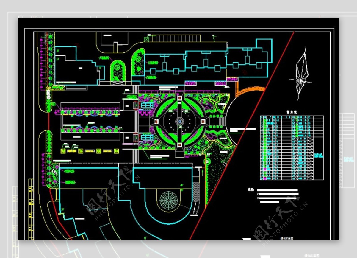 绿化道路广场结构详图CAD