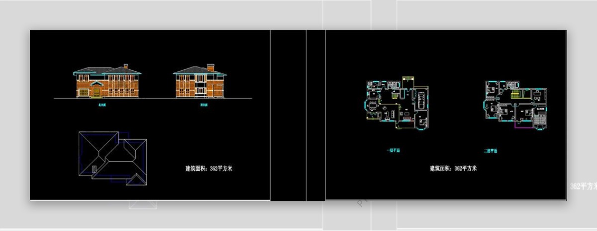 cad别墅施工图源文件
