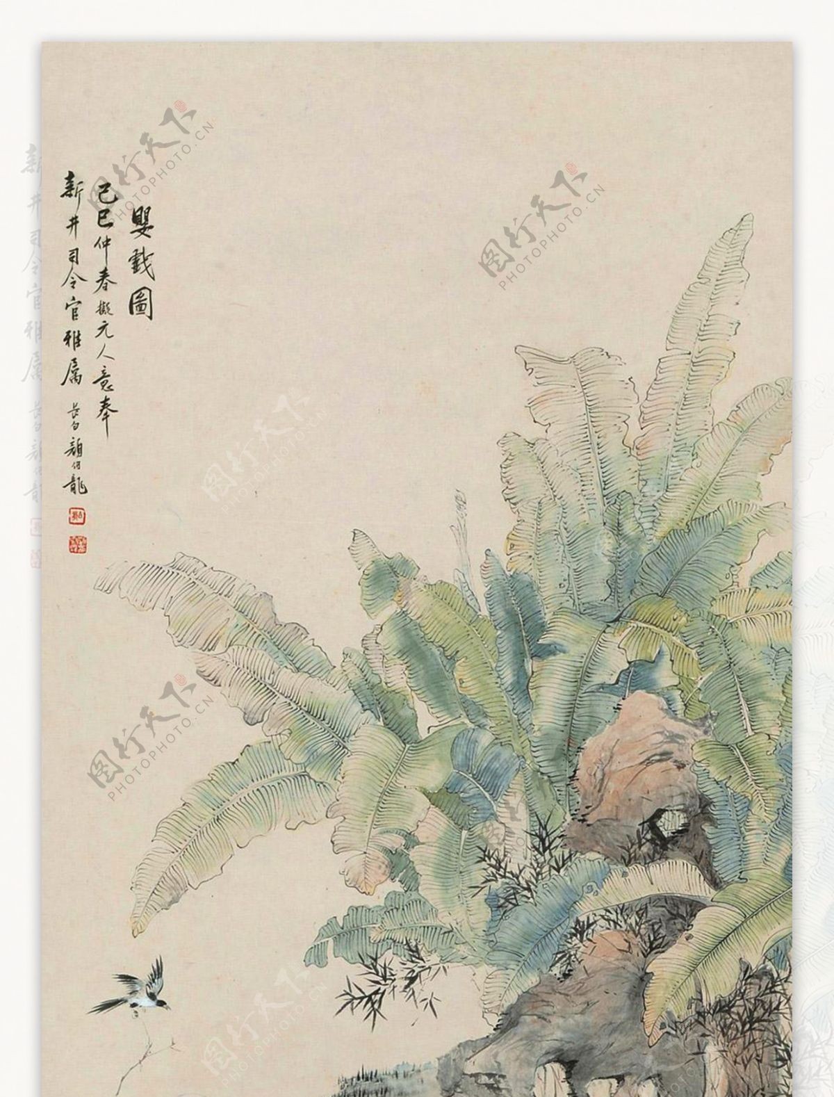 中国风植物花鸟画