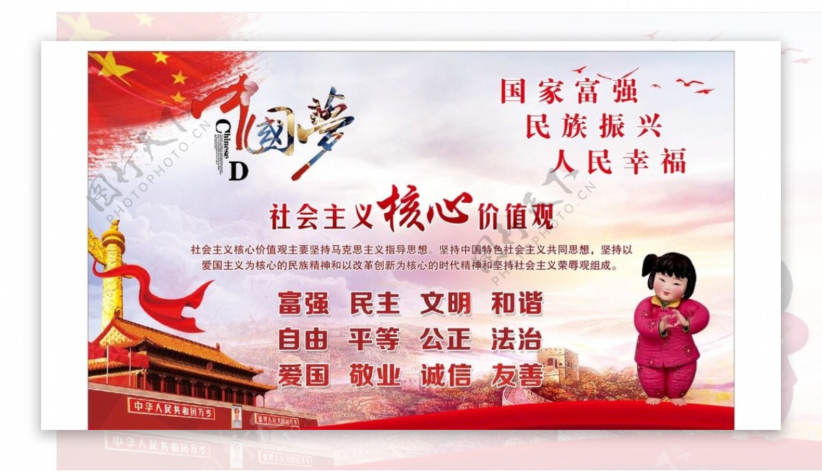 中国梦社会主义核心价值观宣传栏