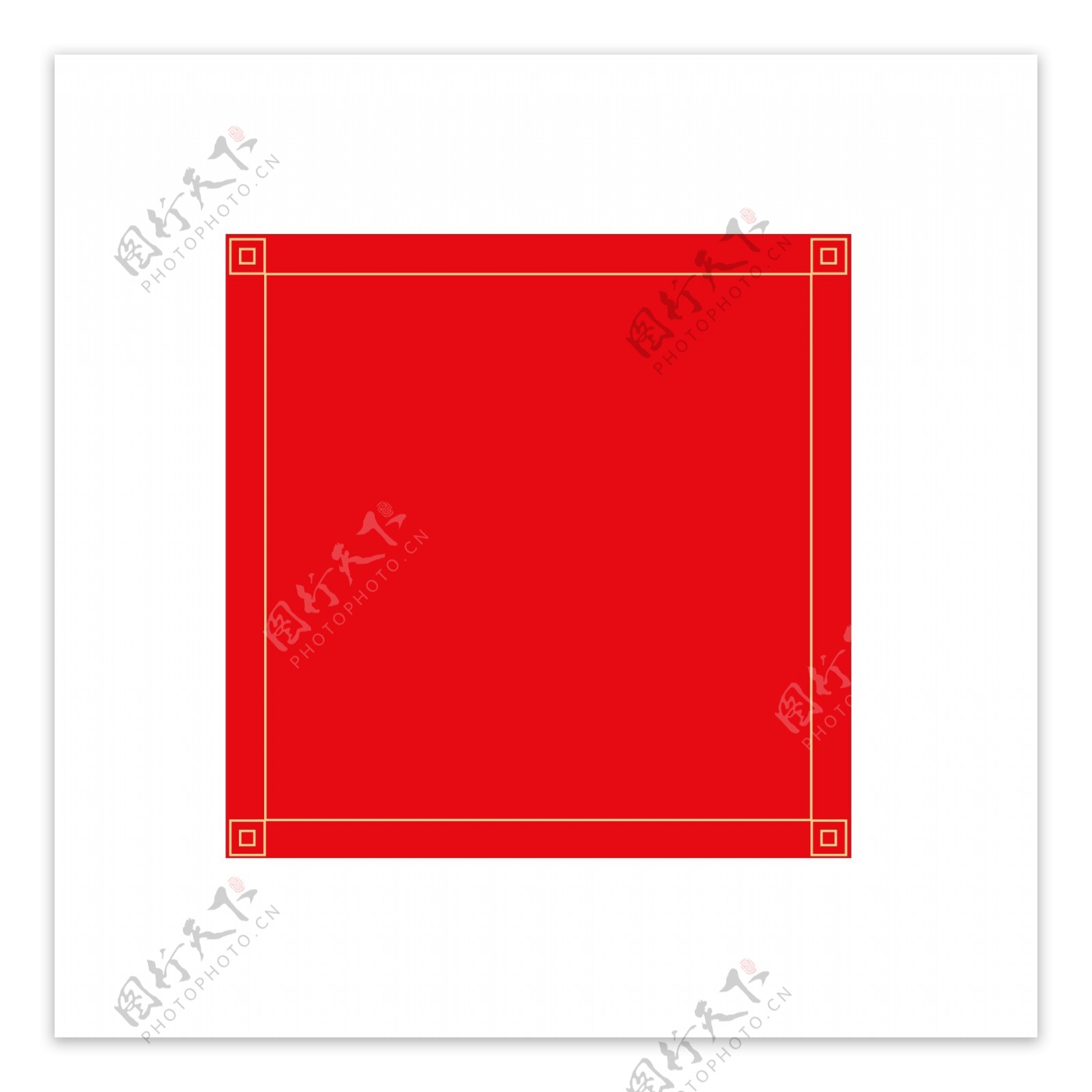 红色喜庆中国风金色线条纹理边框元素