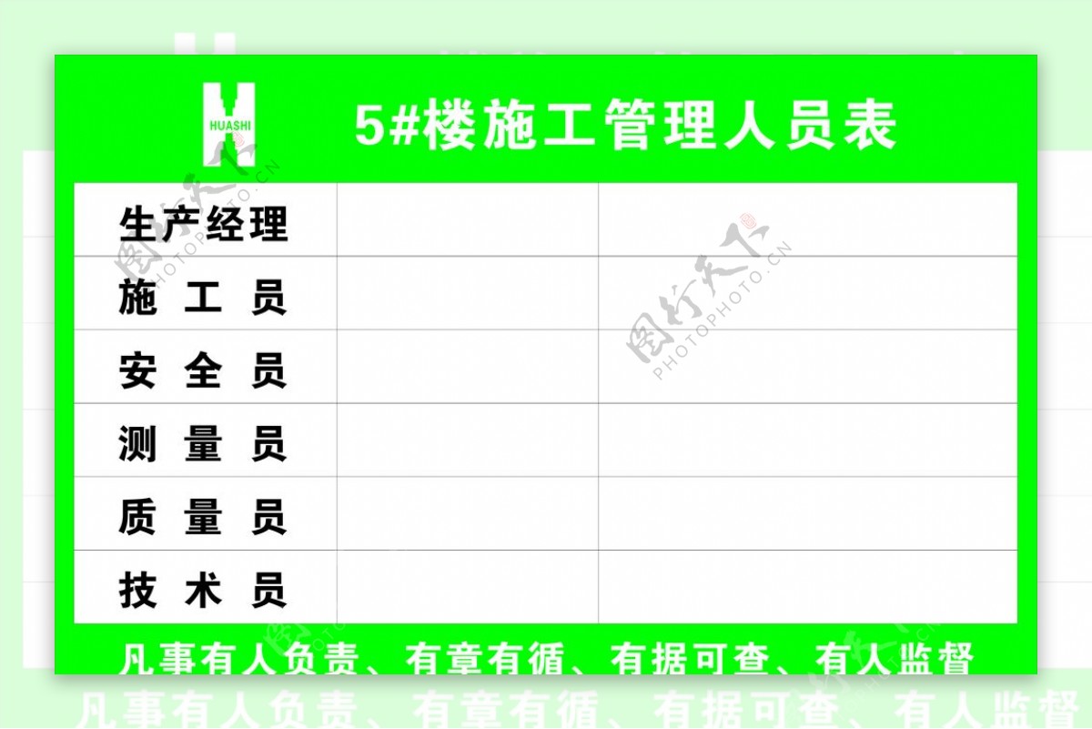 楼栋管理人员责任表