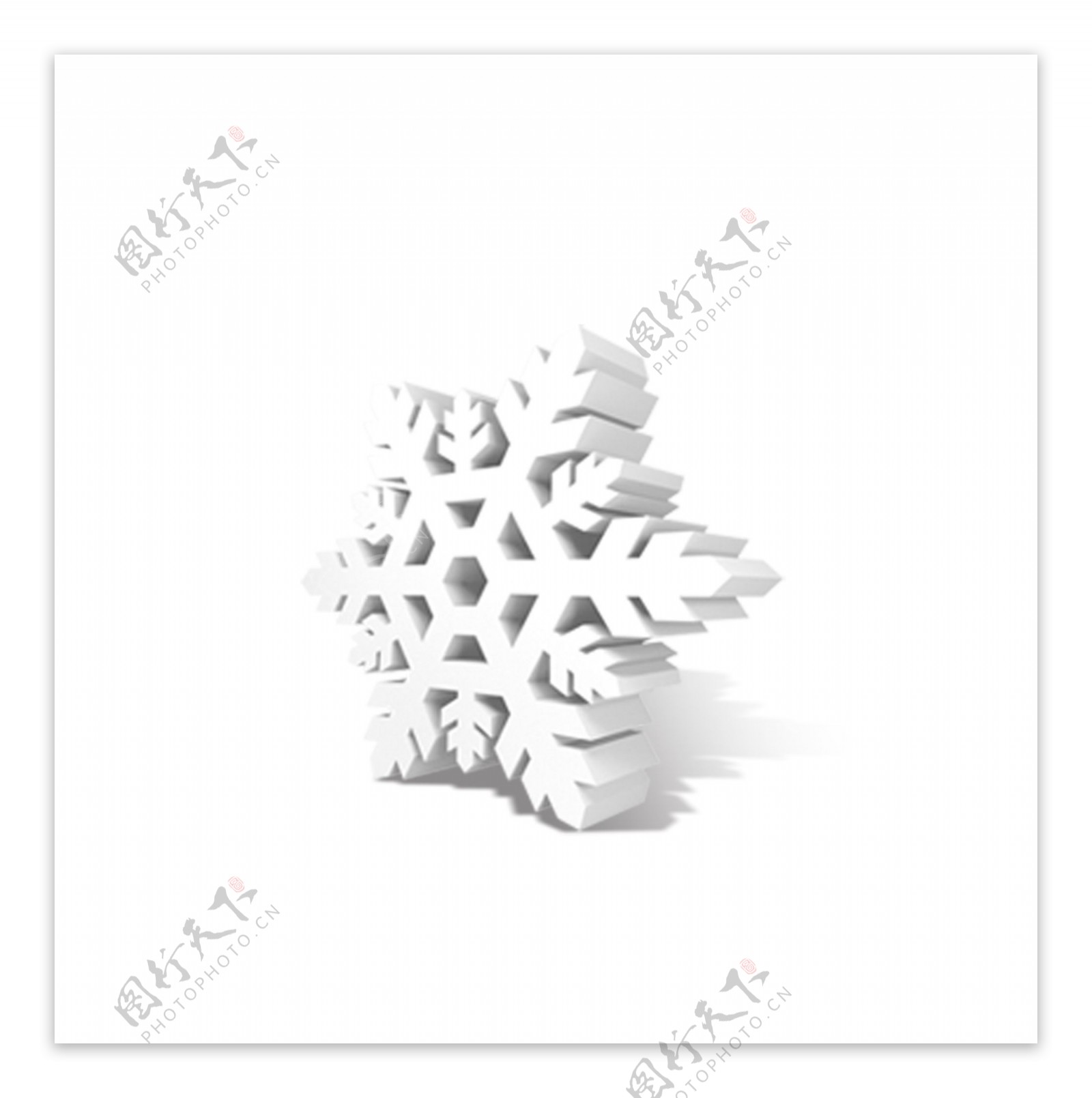 白色立体雪花装饰素材
