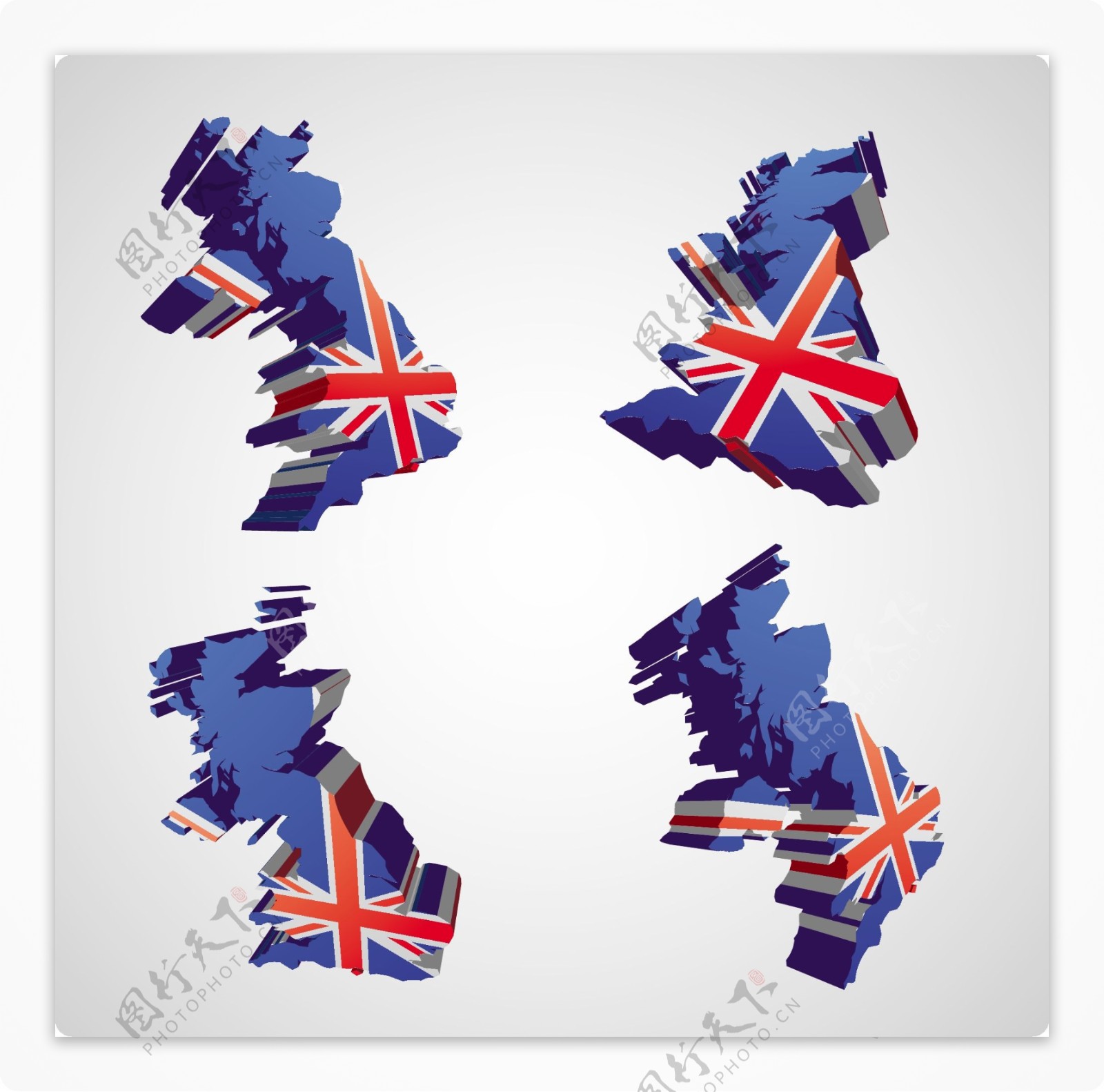 创意英国个性国旗地图