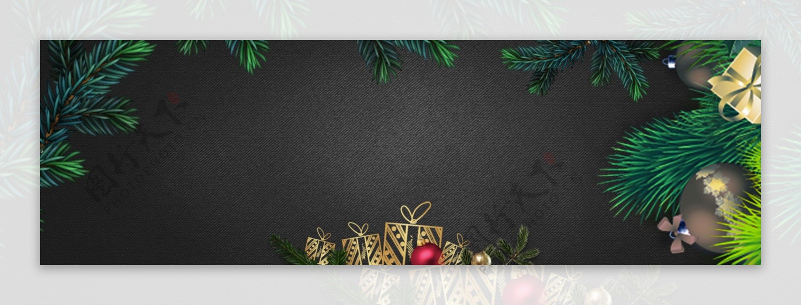 黑金圣诞圣诞节浪漫banner背景