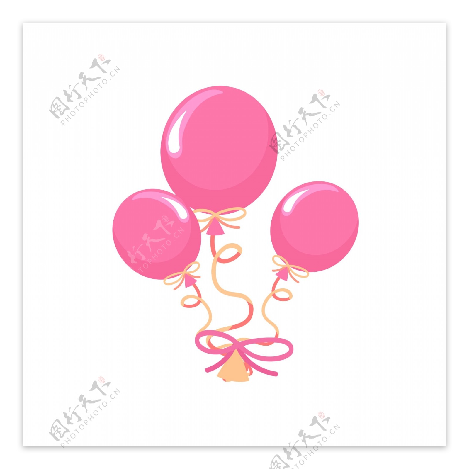气球粉色装饰素材设计