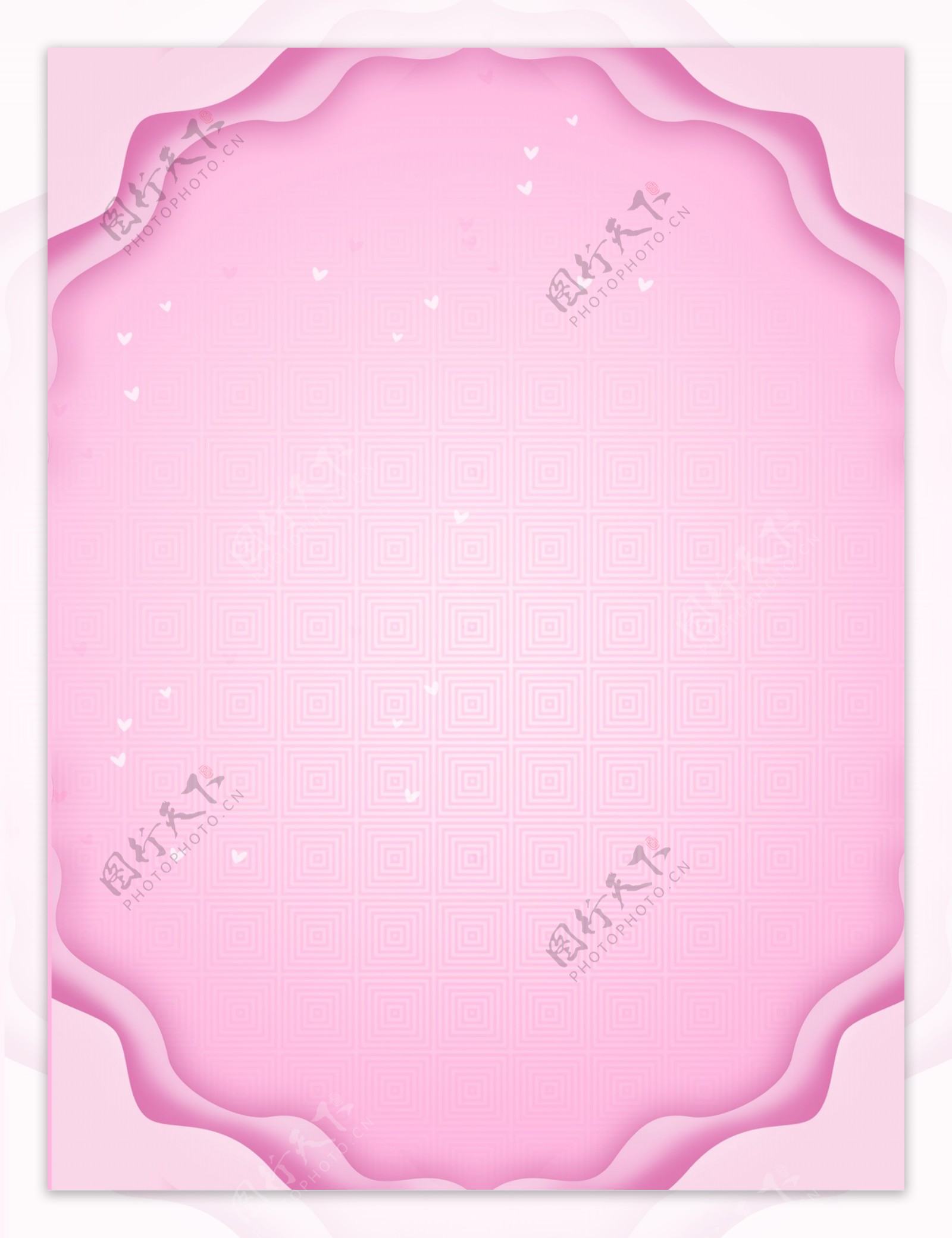 粉色微立体纸片风通用背景素材