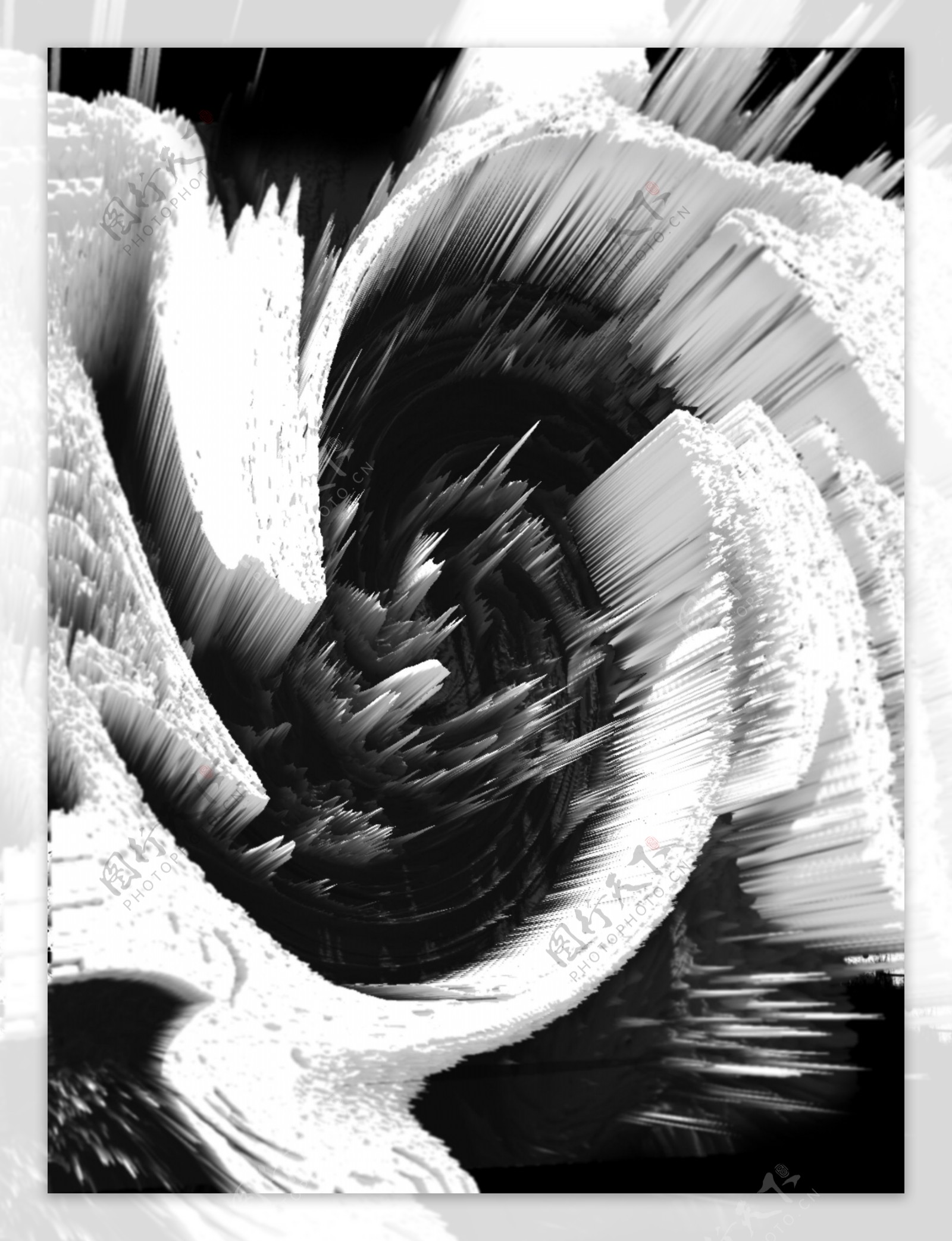 3d漩涡原创抽象黑白背景