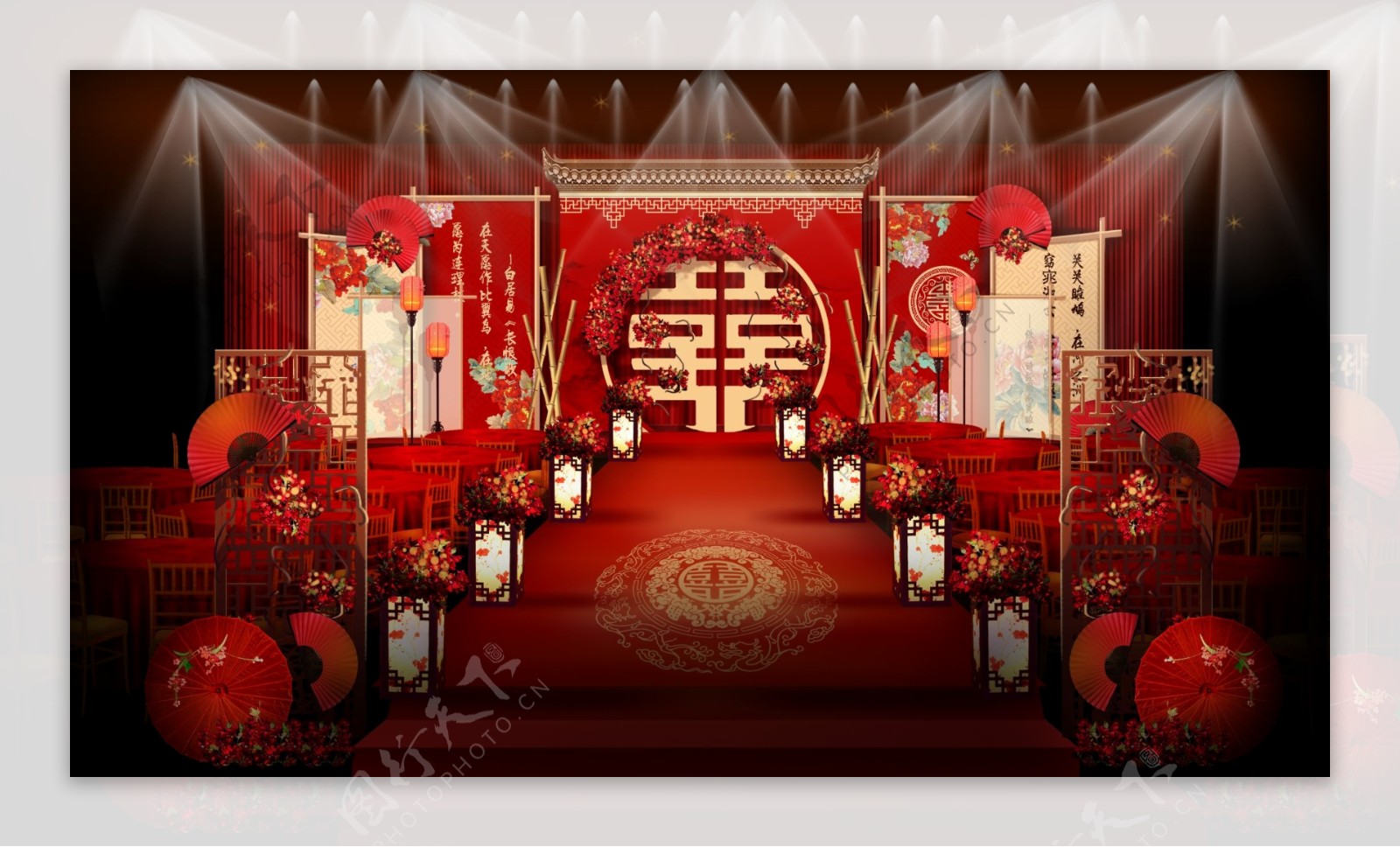 中式婚礼中国风效果图