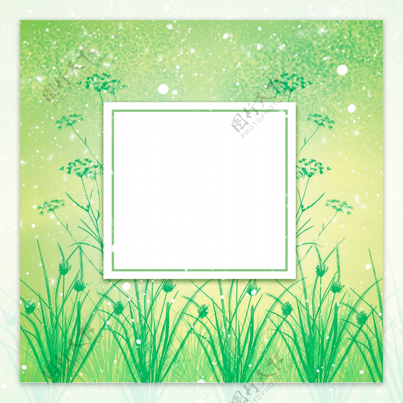 绿色手绘植物季节宣传图