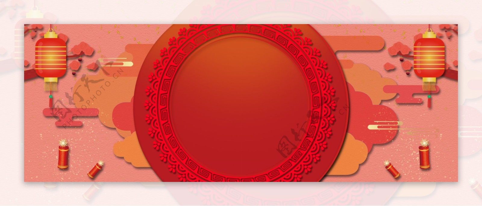 春节年货红色海报背景
