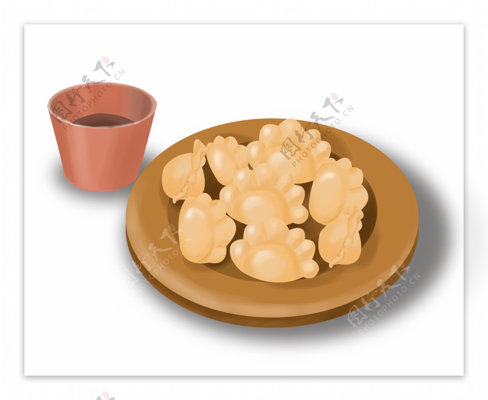 新年美味的饺子插画