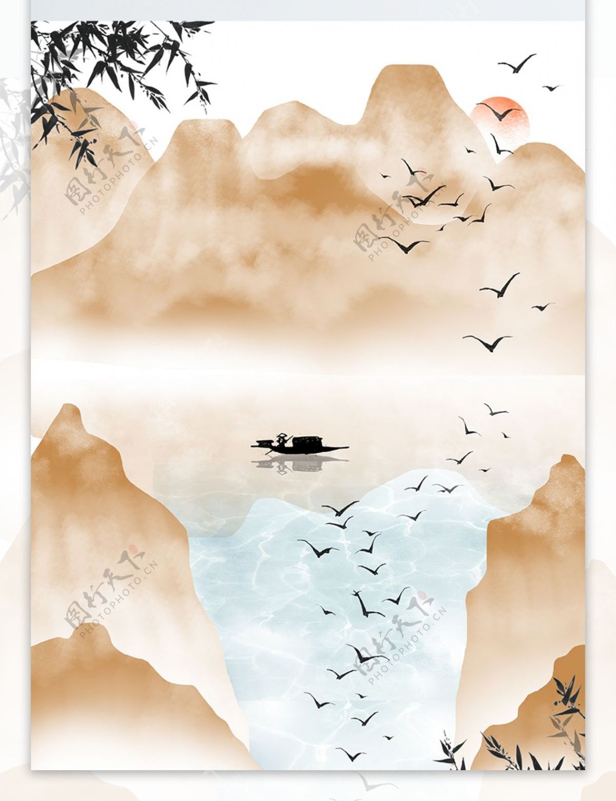 中式浓雾山水装饰画