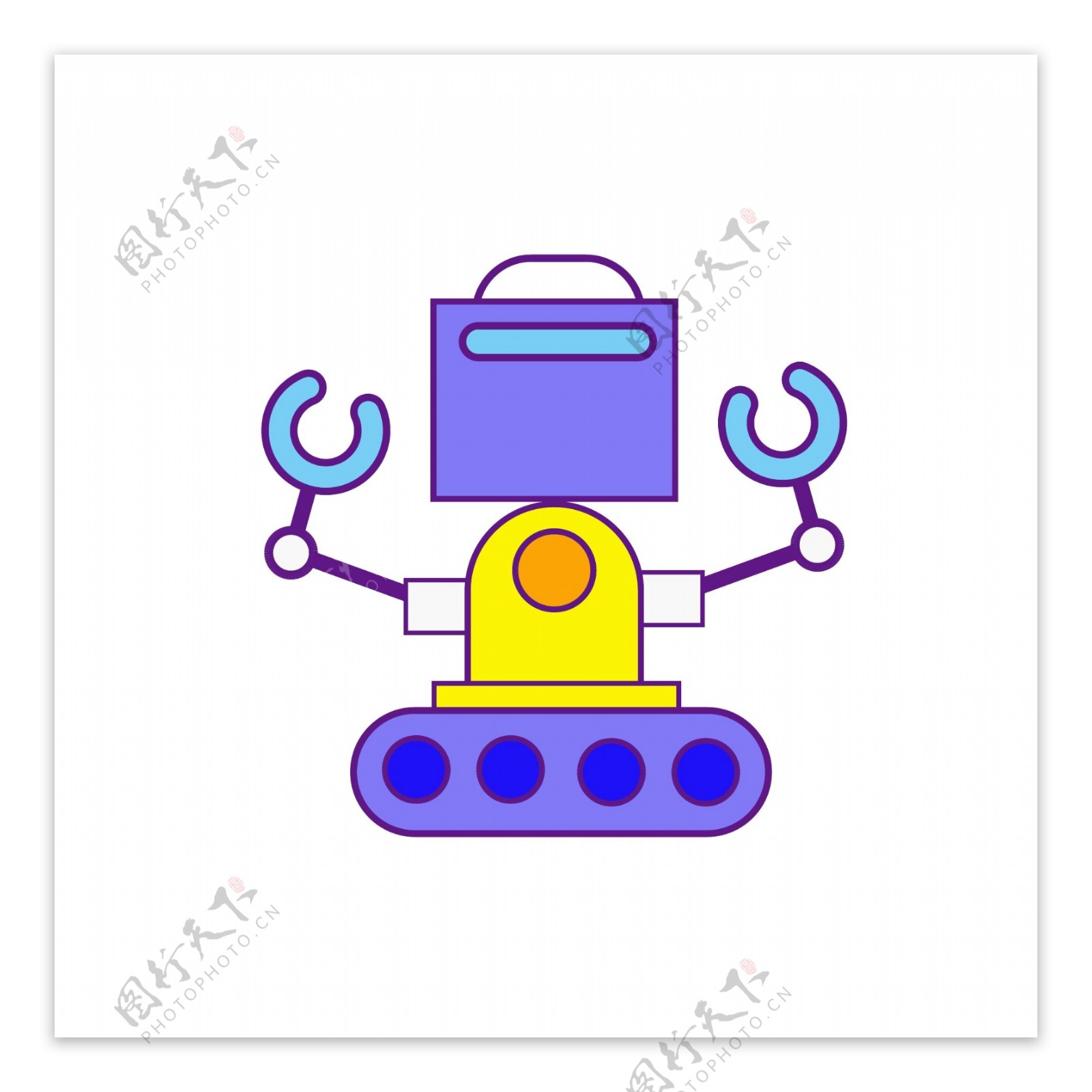 机器人图标装饰科技线性可爱卡通可商用
