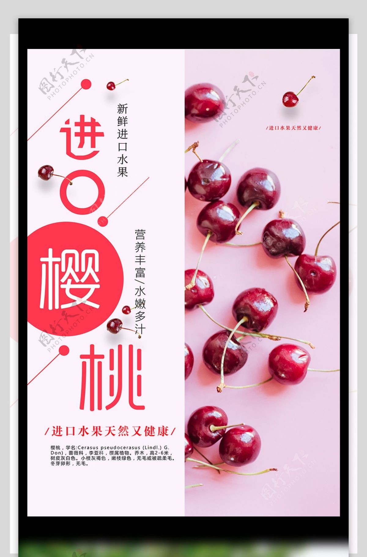 进口樱桃水果美食海报