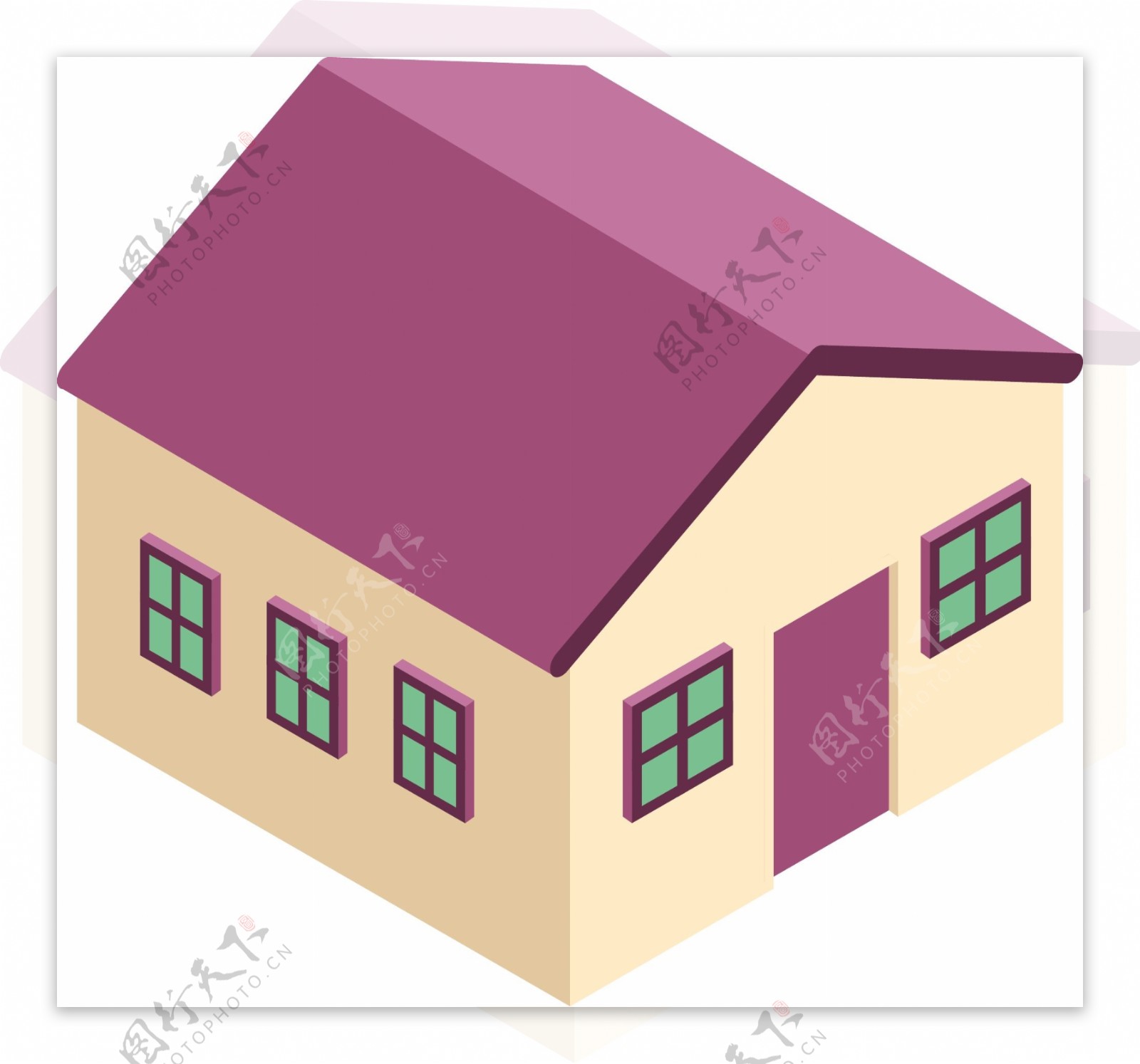 2.5D风格房屋建筑元素可商用