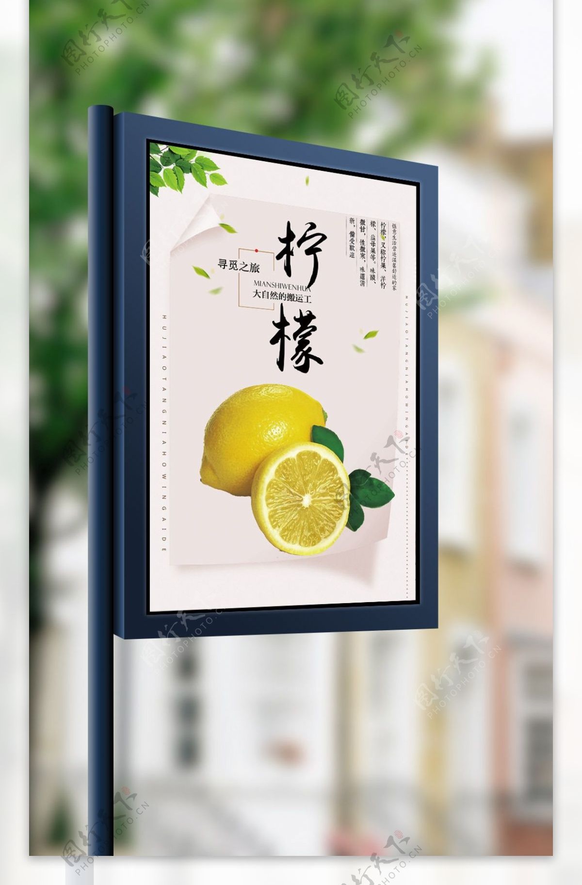 新鲜水果柠檬海报模版psd