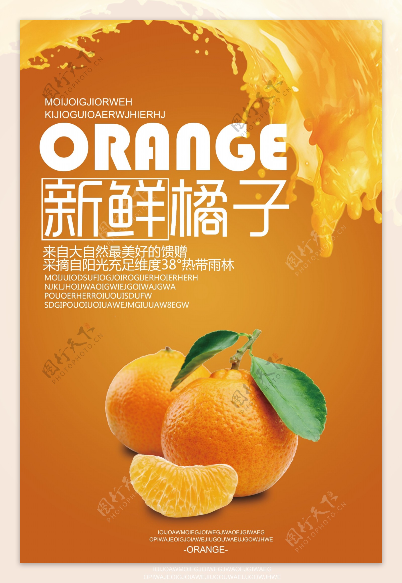 时尚清新水果橘子海报
