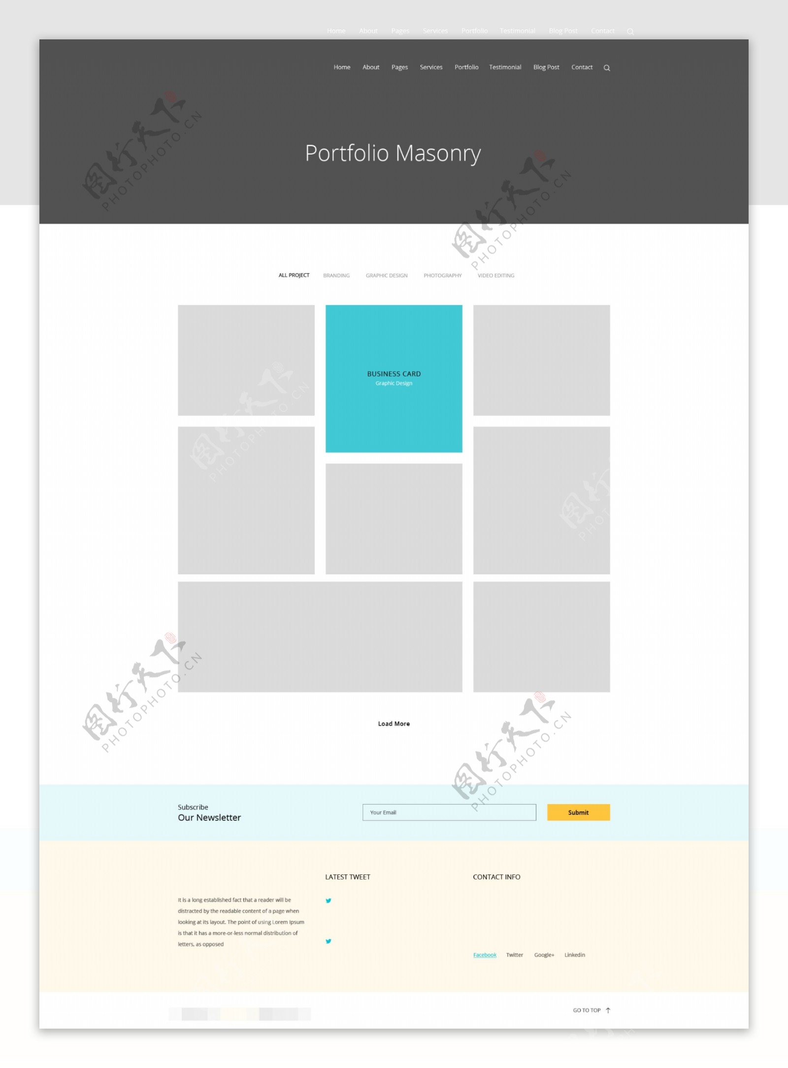 多用途网站产品组合展示页面psd模板