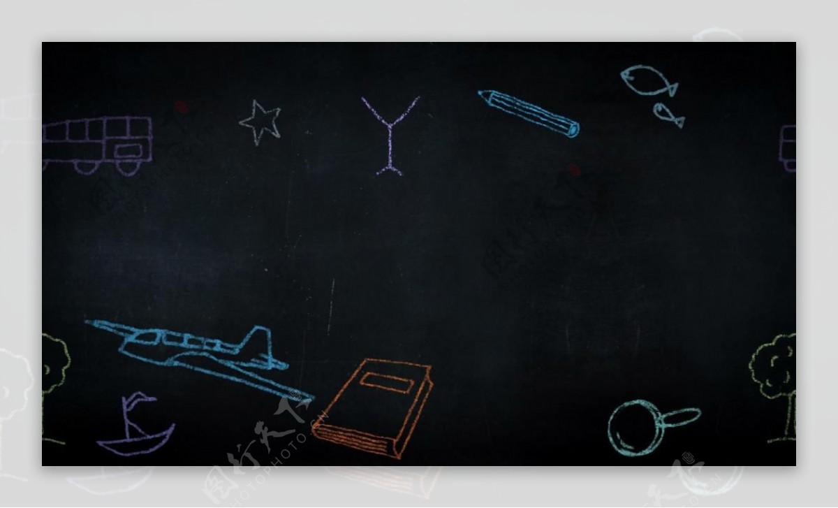 粉笔涂鸦的黑板动态视频素材