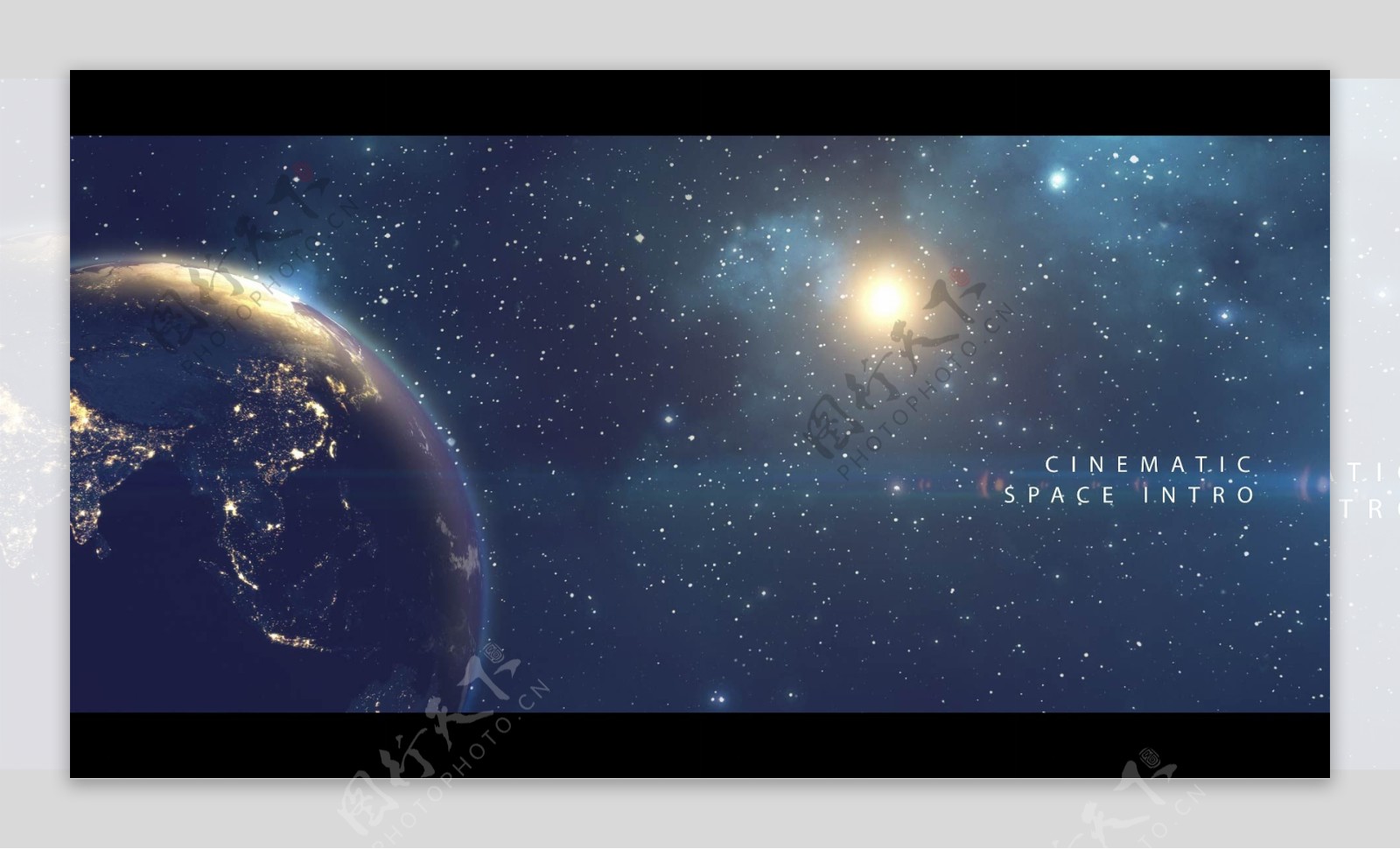 宇宙地球主题标题字幕开场序列ae模板