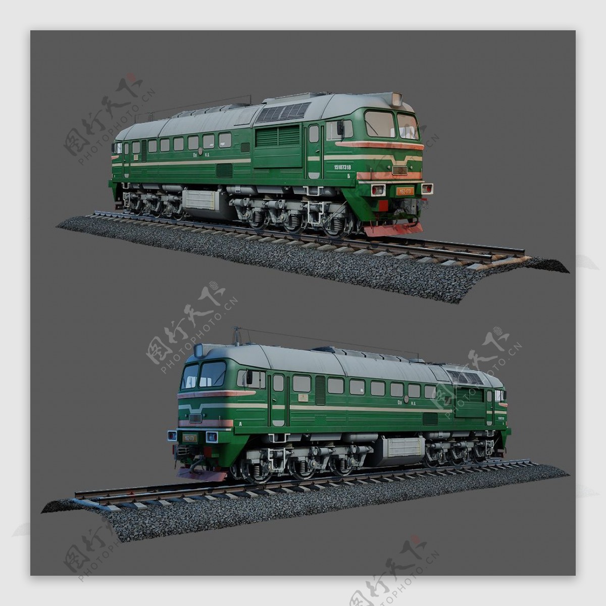绿皮火车头模型