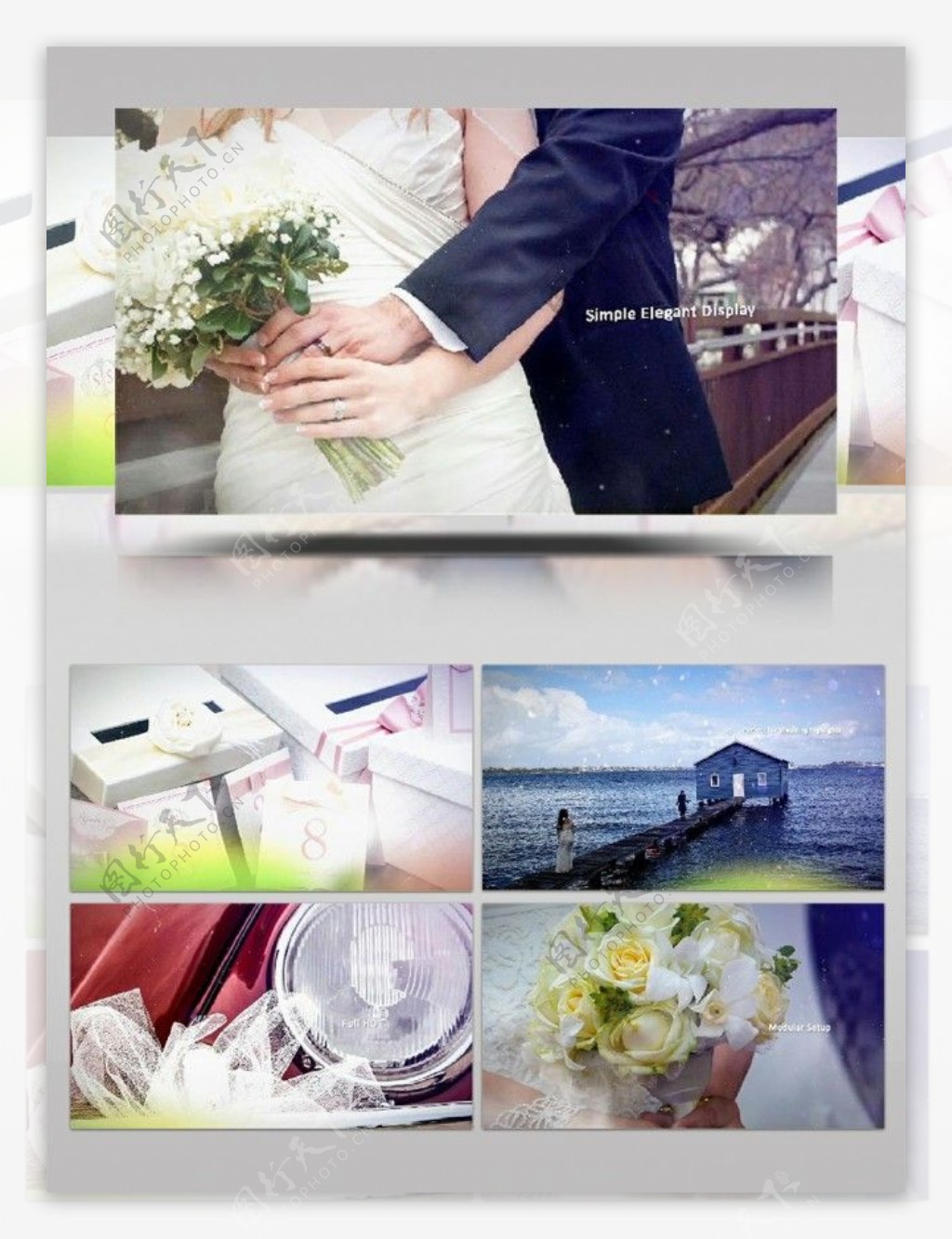 优雅浪漫婚礼照片展示ae模板