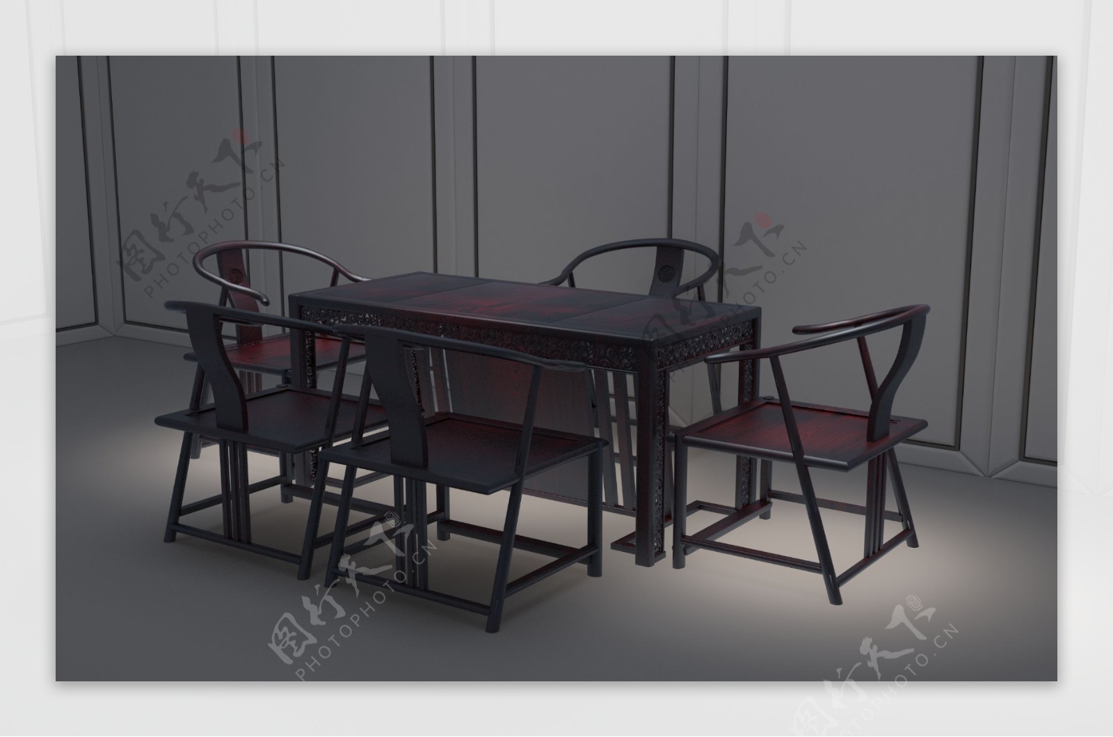 茶桌椅茶室全套建模设计