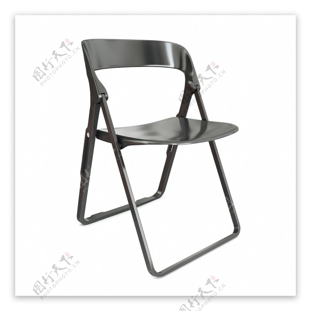 黑色简约可折叠椅子3d模型