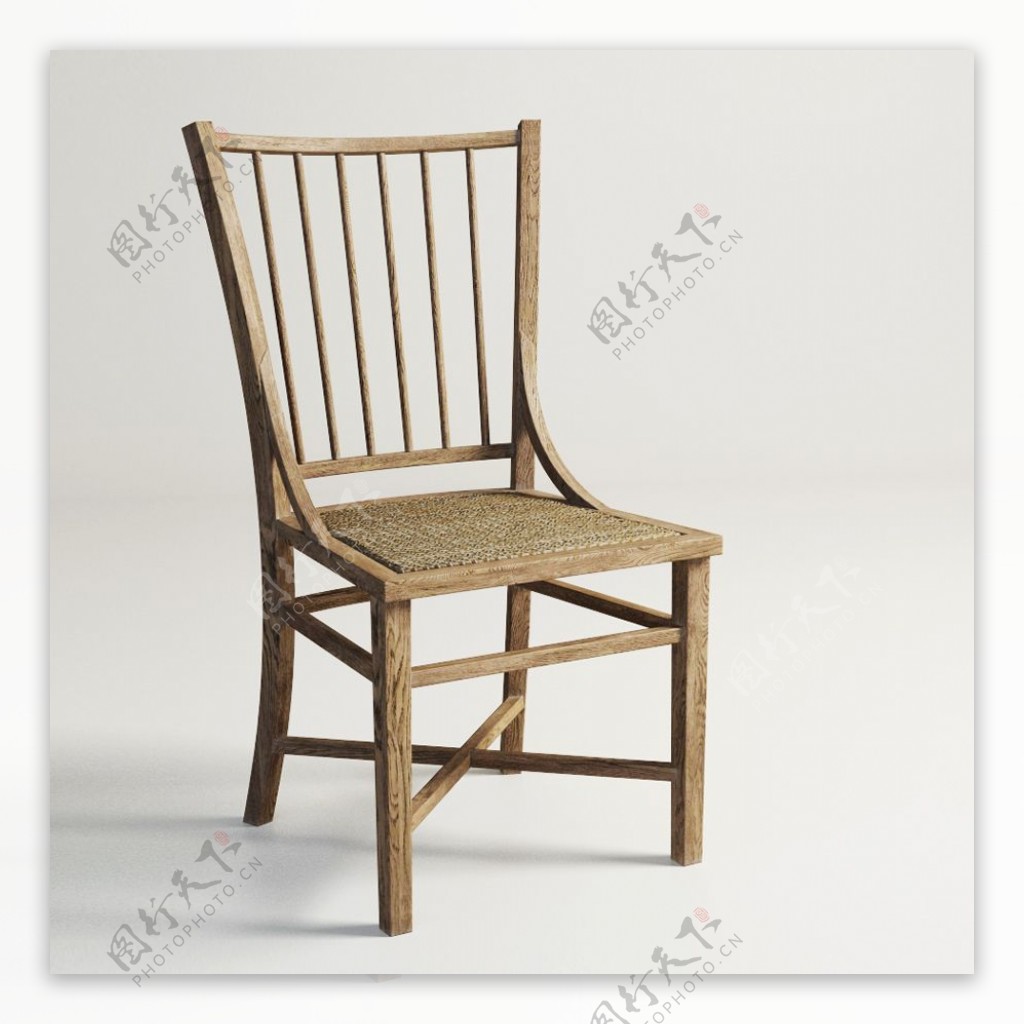 中式木质椅子模型