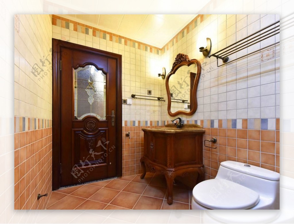 美式风格室内设计卫生间瓷砖墙面砖效果图