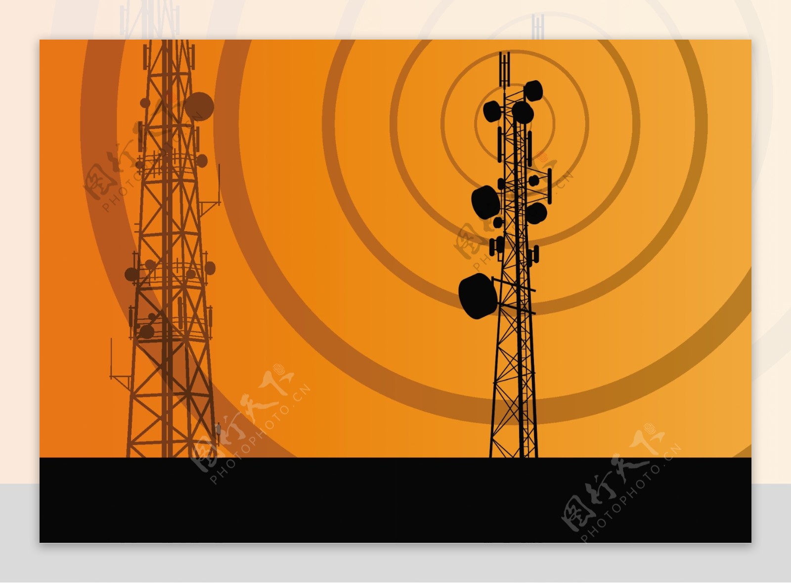 网络信号塔图标矢量设计素材