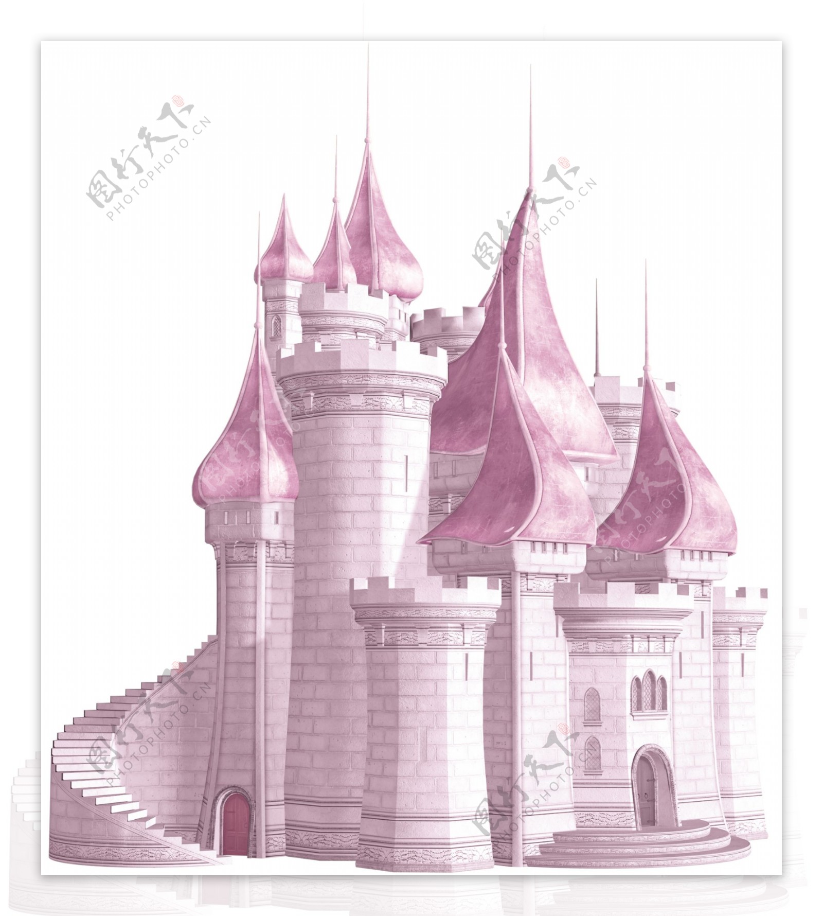 粉色城堡元素