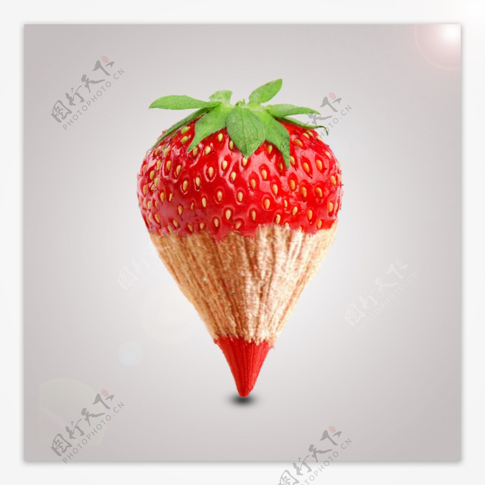 创意合成草莓铅笔