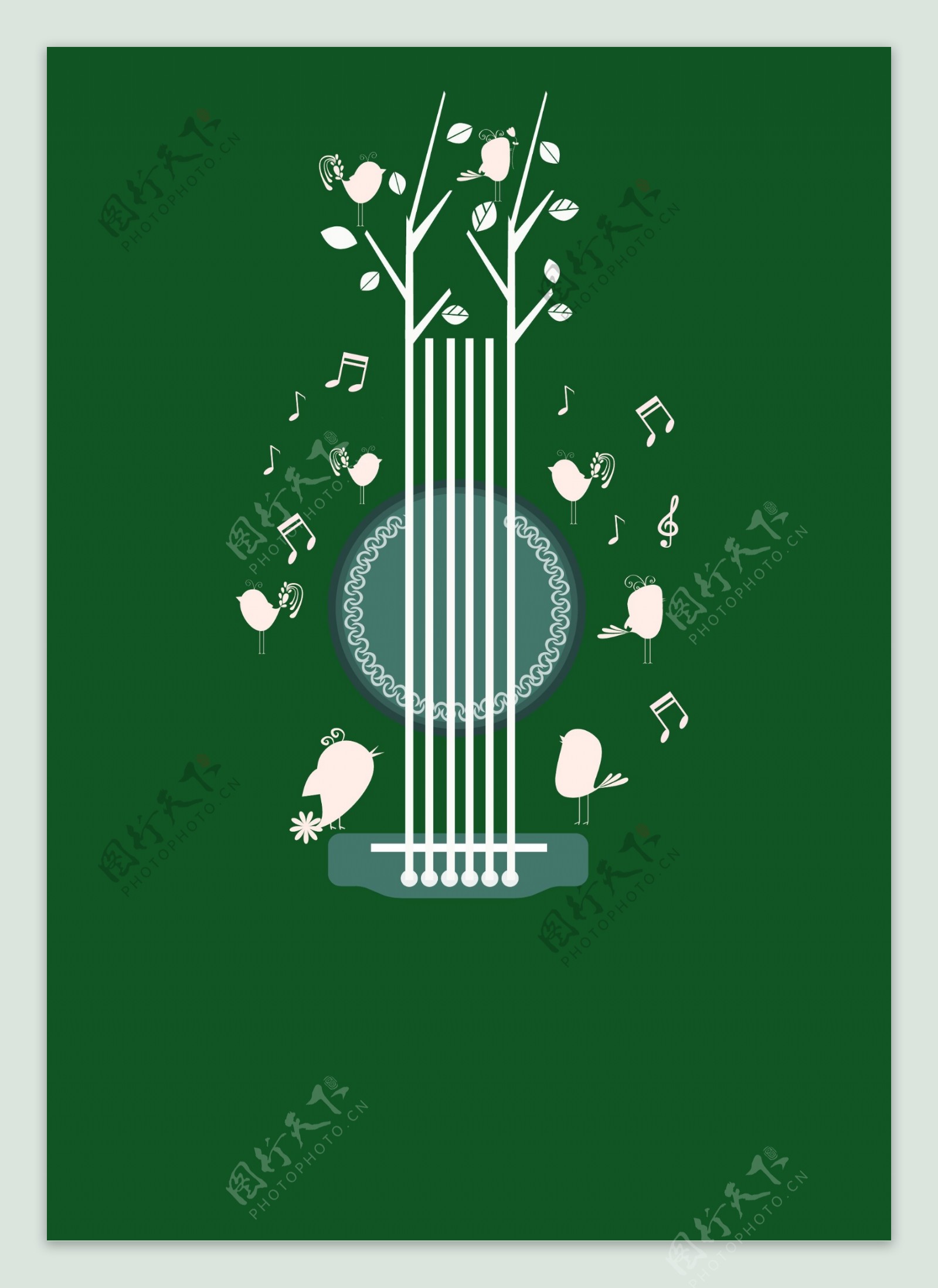 绿色音乐简约海报背景矢量素材