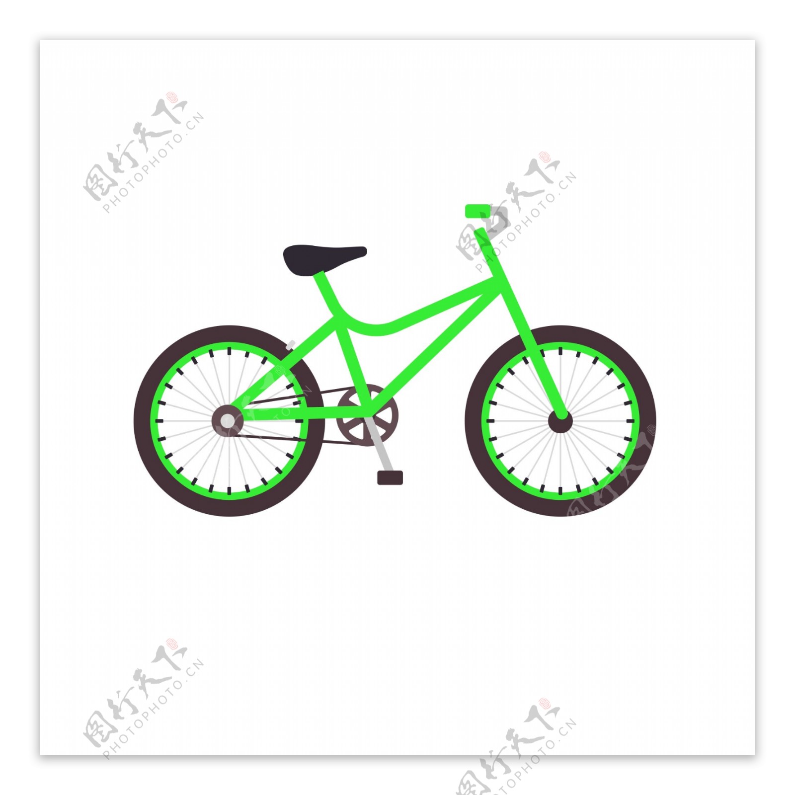 绿色山地自行车赛车加速可商用