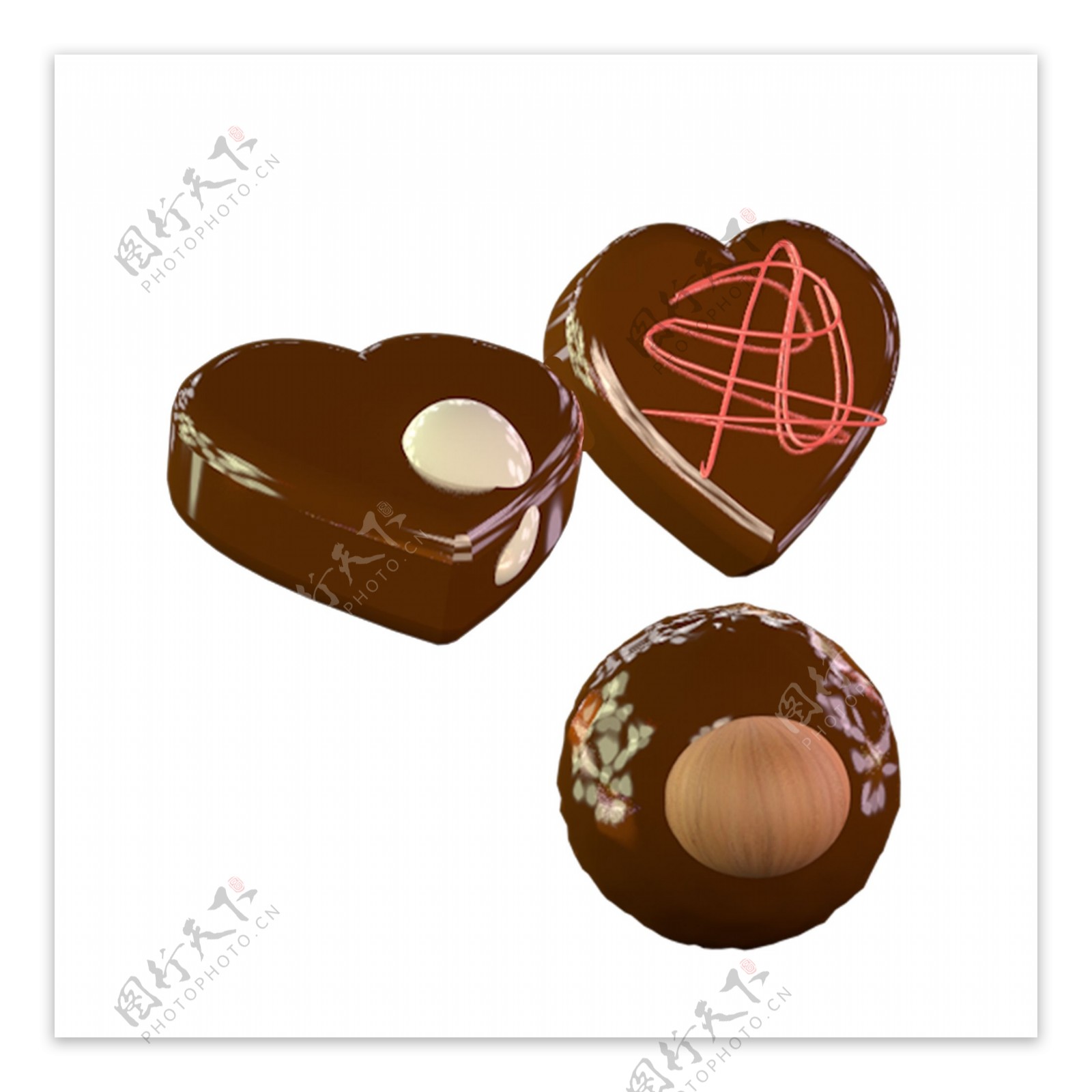 浪漫情人节礼物食品巧克力三维立体