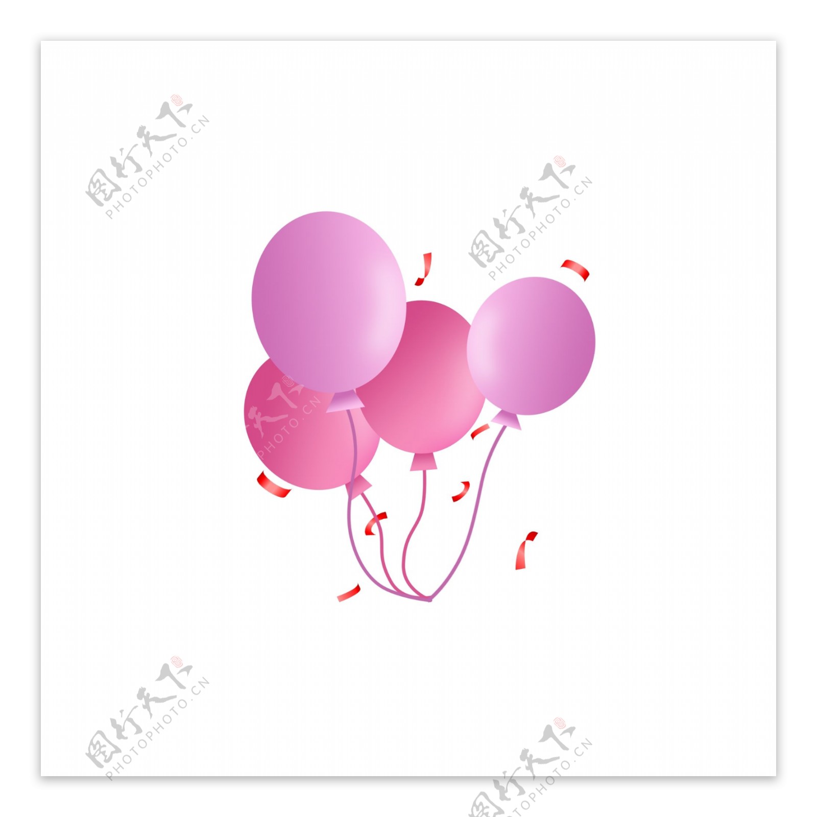 情人节手绘光泽气球气球装饰